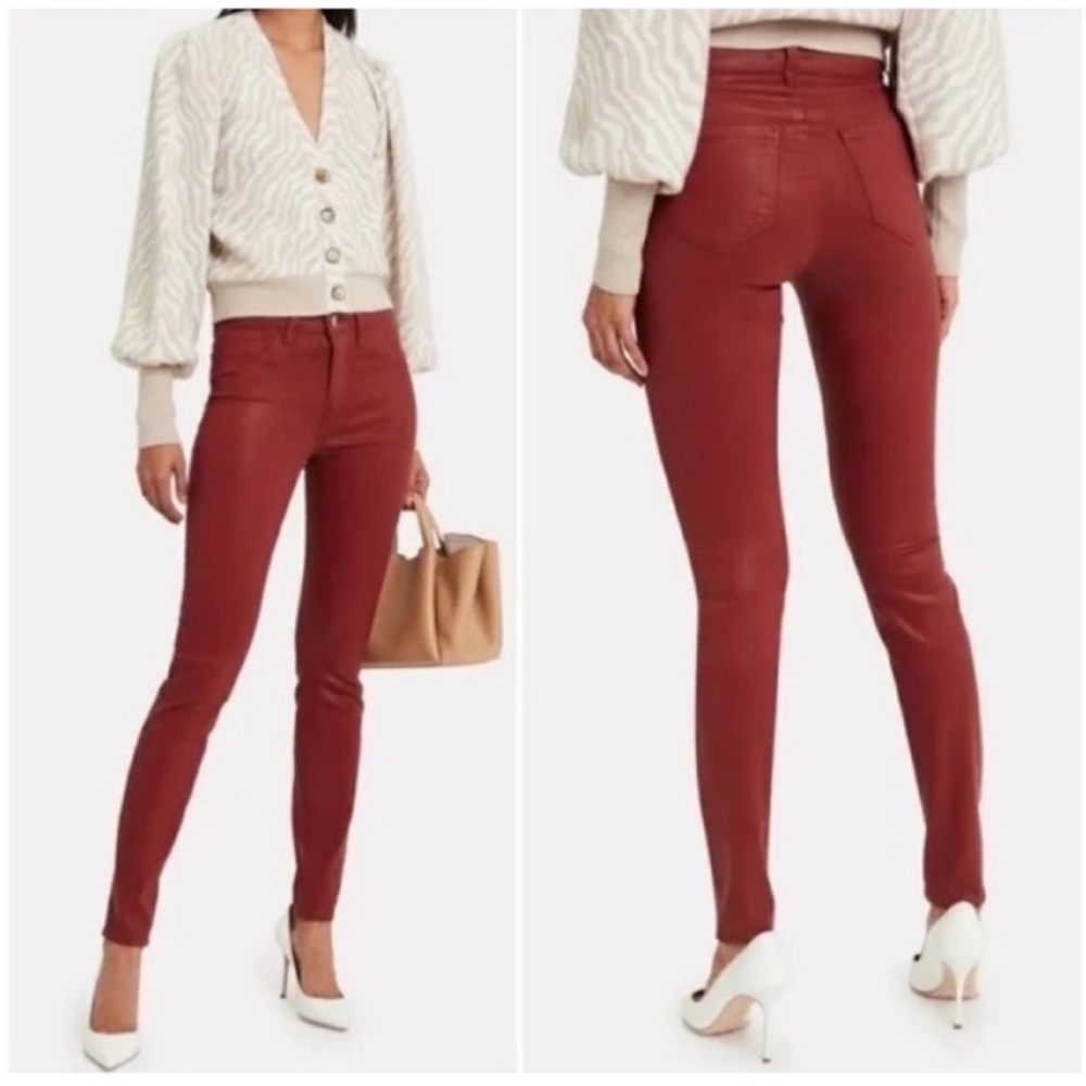 FRAME DENIM Le High Skinny Jeans Coated Washed Red Women’s Size 31